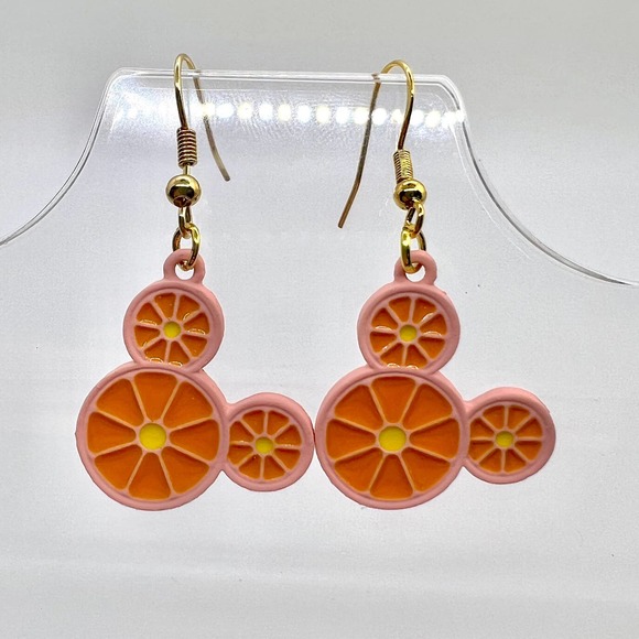 Mickey Mouse Earrings - Orange Slice Earrings - Summer Earrings - Disney Earring - Picture 1 of 10